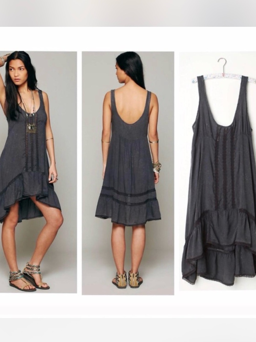 Intimately Free People Black Lace Slip Dress Women’s S Balletcore Boho Gown